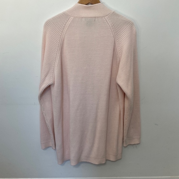 Vintage Pastel Pink Chunky Ribbed Oversized Slouchy Cardigan Sweater Long - Picture 6 of 6
